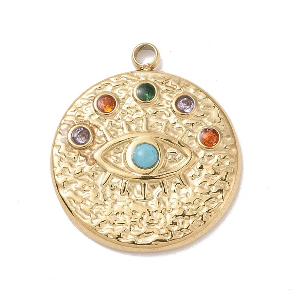 

PandaHall 304 Stainless Steel Evil Eye Pendants, with Colorful Rhinestone and 201 Stainless Steel Snap on Bails, Golden, Colorful..., Multicolor