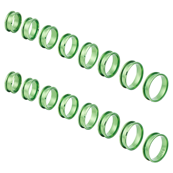 

PandaHall Unicraftale 16Pcs 8 Size 201 Stainless Steel Grooved Finger Ring Settings, Ring Core Blank, for Inlay Ring Jewelry Making, Olive...