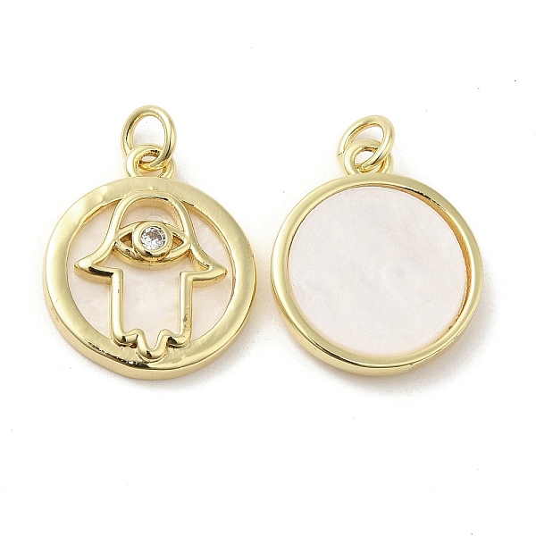 

PandaHall Rack Plating Brass Micro Pave Clear Cubic Zirconia Pendants, with Shell, Real 18K Gold Plated, Long-Lasting Plated, Cadmium Free &...