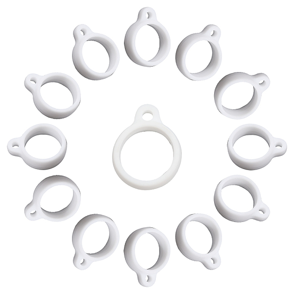

PandaHall Gorgecraft 60Pcs Silicone Pendant, for Electronic stylus & Lighter Making, Ring, White, Inner Diameter: 13mm Silicone Ring White