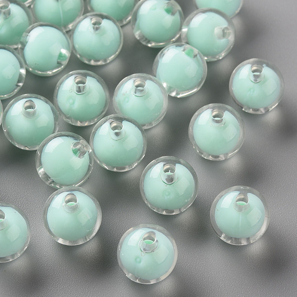 

PandaHall Transparent Acrylic Beads, Bead in Bead, Round, Aquamarine, 11.5x11mm, Hole: 2mm, about 520pcs/500g Acrylic Round Green