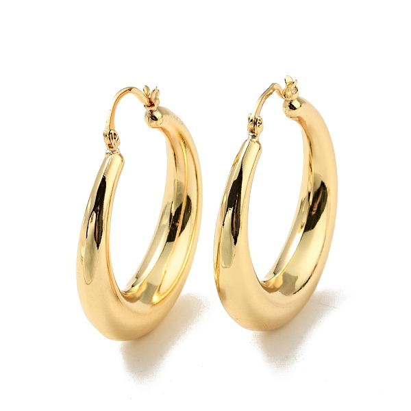 

PandaHall Rack Plating Brass Chunky Hoop Earrings for Women, Cadmium Free & Lead Free, Real 18K Gold Plated, 43x38x8mm, Pin: 0.6x1mm Brass...