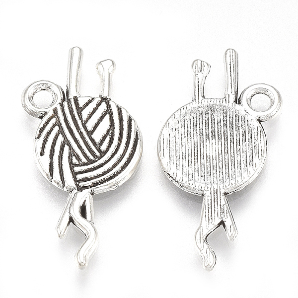 

PandaHall Tibetan Style Alloy Pendants, Cadmium Free & Lead Free,, Woolen Yarn, Antique Silver, 24.5x12x1.5mm, Hole: 2mm, about...