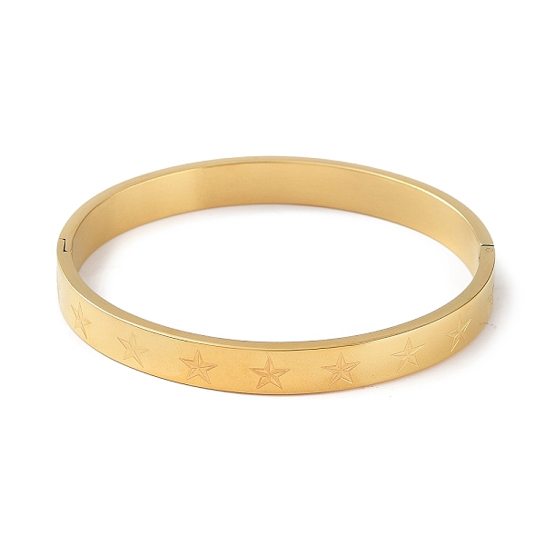 Ion Plating(IP) 304 Stainless Steel Grooved Star Bangles