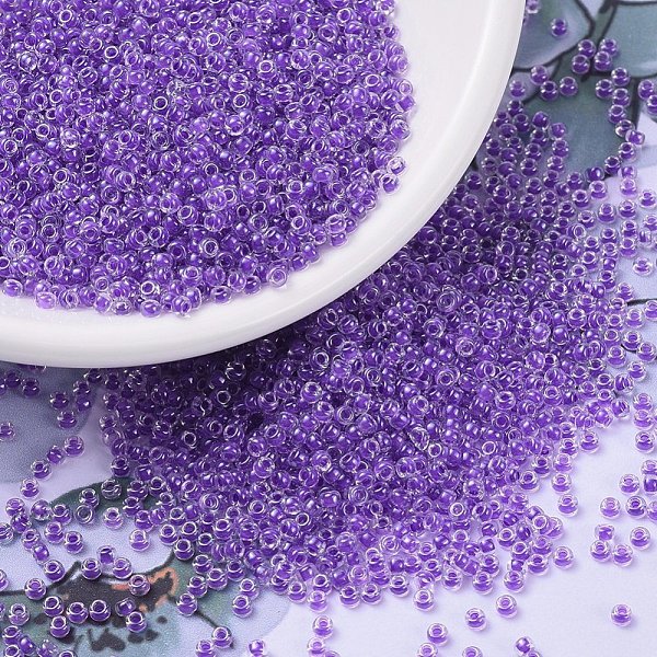 

PandaHall MIYUKI Round Rocailles Beads, Japanese Seed Beads, (RR231) Sparkling Purple Lined Crystal, 11/0, 2x1.3mm, Hole: 0.8mm, about...