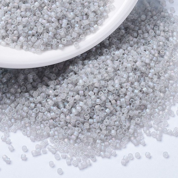 

PandaHall MIYUKI Delica Beads, Cylinder, Japanese Seed Beads, 11/0, (DB1286) Matte Transparent Gray Mist AB, 1.3x1.6mm, Hole: 0.8mm, about...