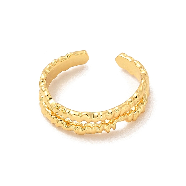 

PandaHall Brass Open Cuff Ring for Women, Lead Free & Cadmium Free, Real 18K Gold Plated, Inner Diameter: 17mm Brass