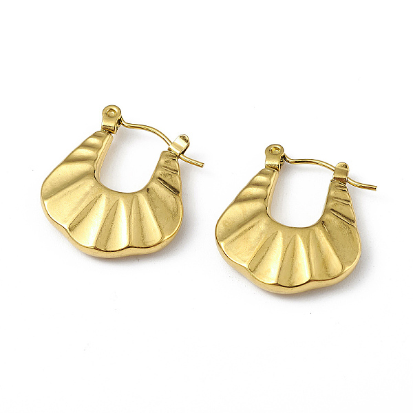 

PandaHall Ion Plating(IP) 304 Stainless Steel Twist Teardrop Thick Hoop Earrings for Women, Golden, 20x18.5x4mm, Pin: 0.6mm 304 Stainless...