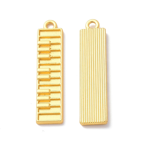 

PandaHall Rack Plating Alloy Pendants, Cadmium Free & Lead Free & Nickle Free, Piano Keyboard Charm, Matte Gold Color, 33x7.5x2mm, Hole...