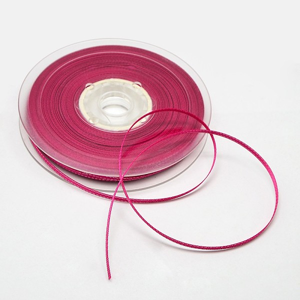 

PandaHall Double Edge Silver Thread Grosgrain Ribbon for Wedding Festival Decoration, Deep Pink, 1/4 inch(6mm), about 100yards/roll...
