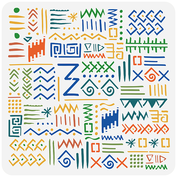 

PandaHall FINGERINSPIRE Tribal Stencils for Painting 11.8x11.8inch Reusable Tribal Totem Script Drawing Template DIY Craft Egyptian...