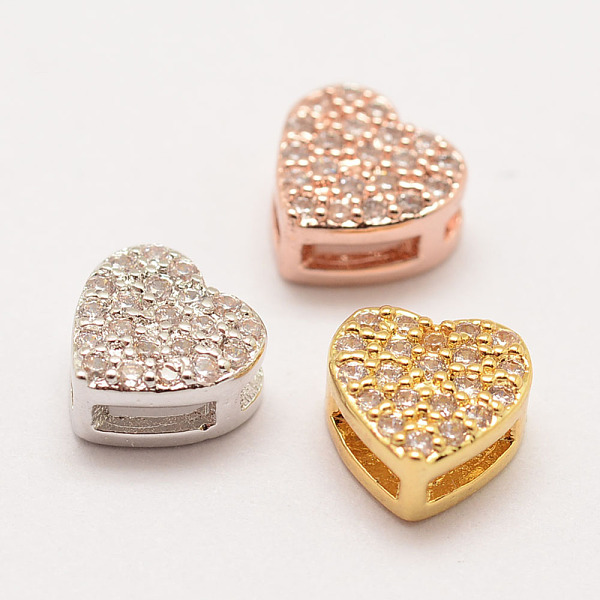 

PandaHall Brass Micro Pave Grade AAA Cubic Zirconia Pendants, Multi-strand Links, Long-Lasting Plated, Heart, Cadmium Free & Nickel Free &..., Multicolor