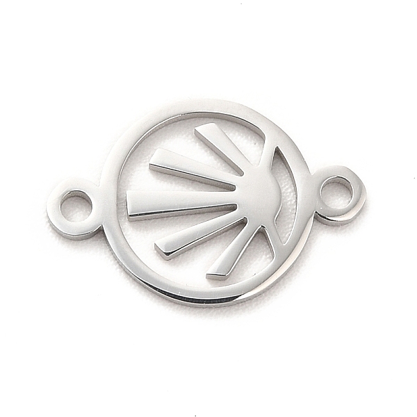 

PandaHall 304 Stainless Steel Connector Charms, Flat Round Links, Stainless Steel Color, Sun Pattern, 10x15x1mm, Hole: 1.4mm 304 Stainless...