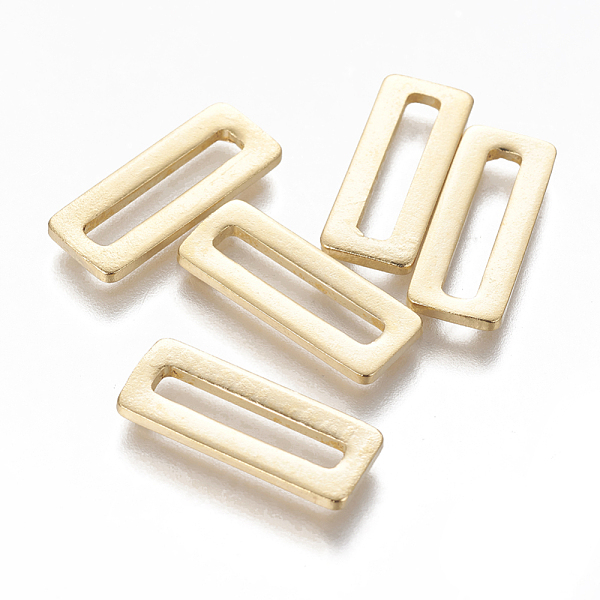 

PandaHall 201 Stainless Steel Linking Rings, Rectangle, Golden, 20x8x1.5mm, Inner Diameter: 16x3mm 201 Stainless Steel Rectangle