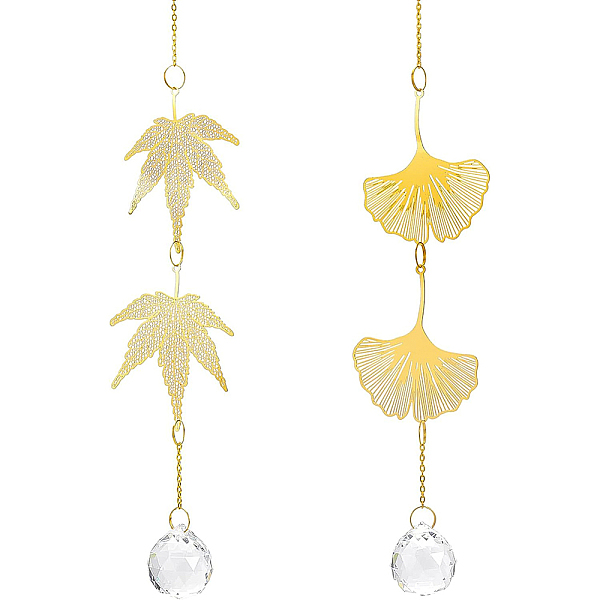 2Pcs Leaf Brass Handmade Wind Chimes