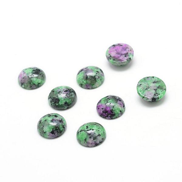 

PandaHall Synthetic Ruby in Zoisite Gemstone Cabochons, Half Round, 10x5mm Ruby in Zoisite Half Round