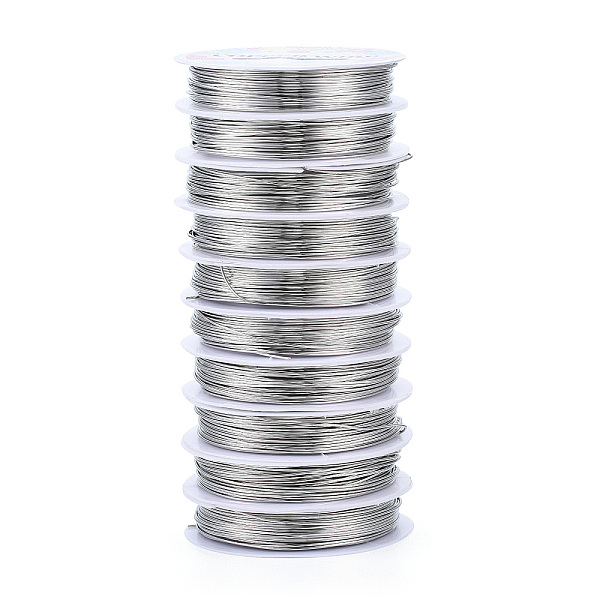 

PandaHall Round Copper Jewelry Wire, Nickel Free, Silver, 20 Gauge, 0.8mm, about 16.40 Feet(5m)/Roll Copper Round Silver