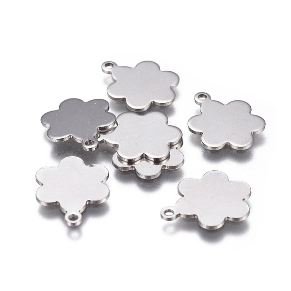 

PandaHall 201 Stainless Steel Stamping Blank Tag Charms, Flower, Stainless Steel Color, 14.5x11x0.8mm, Hole: 1.2mm 201 Stainless Steel...