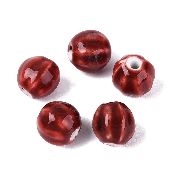 Vintage Porcelain Corrugated Beads