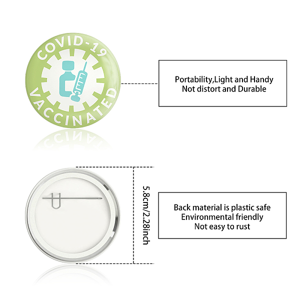 

PandaHall Tinplate Brooch, with Plastic Bottom & Iron Pin, Flat Round, Colorful, Word, 58x4mm, 9pcs/set Tinplate Word
