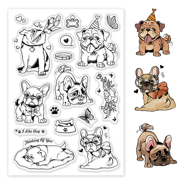 

PandaHall Custom PVC Plastic Clear Stamps, for DIY Scrapbooking, Photo Album Decorative, Cards Making, Dog, 160x110x3mm Plastic Dog Clear
