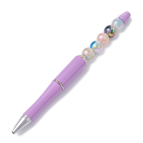 

PandaHall Plastic Beadable Pens, with Resin Beads, Shaft Black Ink Ballpoint Pen, for DIY Pen Decoration, Mixed Color, 145~146x11.5mm..., Multicolor