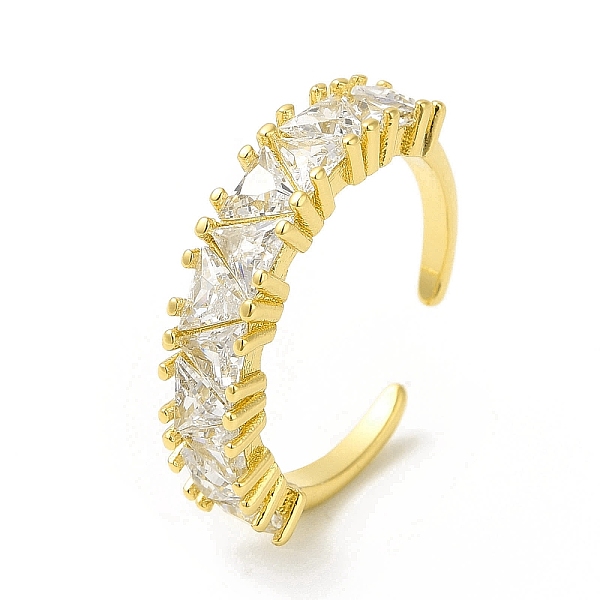 

PandaHall Clear Cubic Zirconia Triangle Open Cuff Ring, Brass Jewelry for Women, Cadmium Free & Nickel Free & Lead Free, Real 18K Gold...