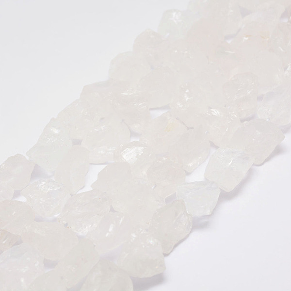 

PandaHall Raw Rough Natural Quartz Crystal Beads Strands, Rock Crystal, Nuggets, 15~20x14~18x10~14mm, Hole: 1mm, about 25pcs/strand, 14.9..., White
