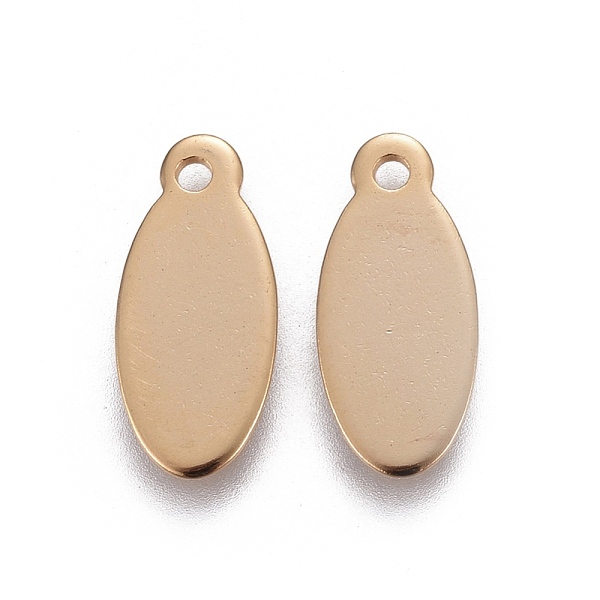 

PandaHall 201 Stainless Steel Pendants, Oval, Stamping Blank Tag, Golden, 15.5x7x0.7mm, Hole: 1.4mm 201 Stainless Steel Oval