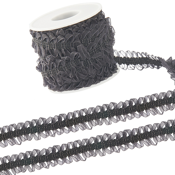 

PandaHall Gorgecraft 10 Yards Polyester Elastic Lace Trim for Jewelry Making, Garment Accessories, Black, 3/4 inch(20mm) Polyester Black