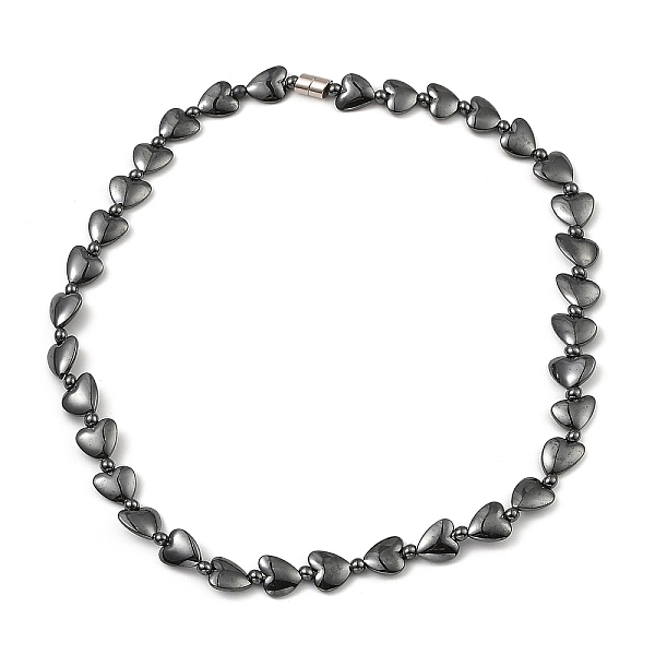 

PandaHall Heart Synthetic Non-Magnetic Hematite Beaded Necklaces for Women Men, with Alloy Magnetic Clasp, 19.80 inch(50.3cm) Non-magnetic...