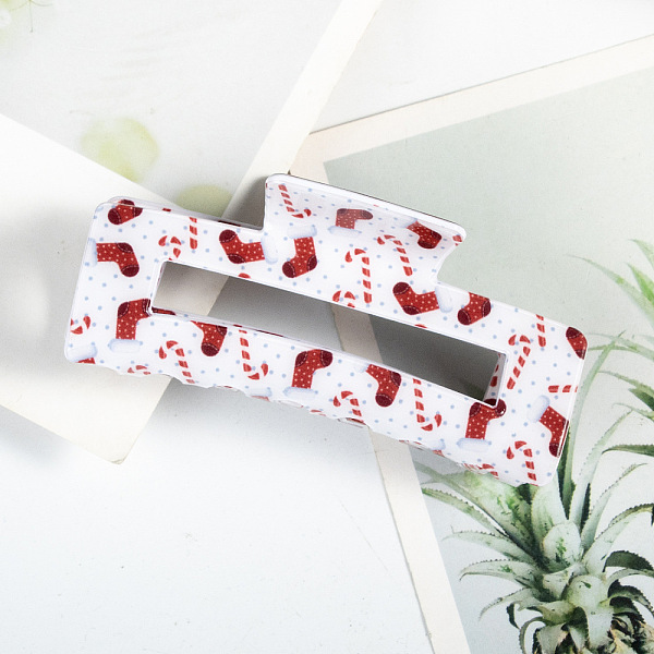 

PandaHall Christmas Theme PVC Claw Hair Clips, DIY Hair Accessories, Dark Red, 48x102x42mm PVC