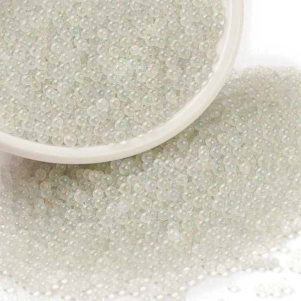 

PandaHall Luminous Transparent Glass Seed Round Beads, No Hole/Undrilled, Grade A, Clear, 2~2.5mm, about 10000pcs/bag Glass Clear