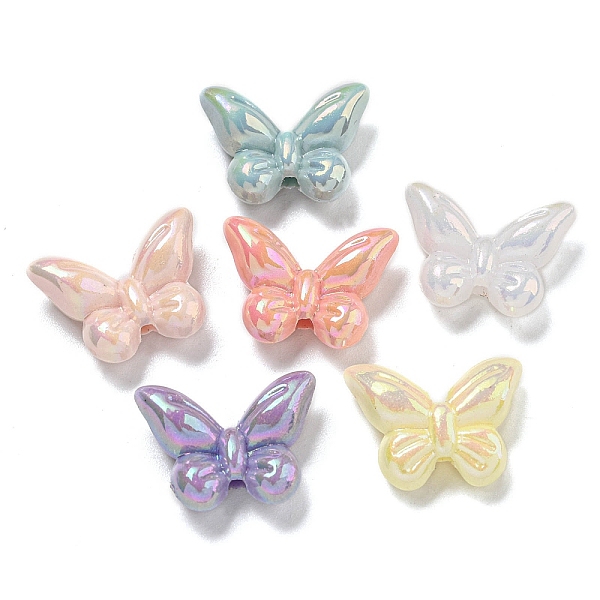

PandaHall UV Plating Rainbow Iridescent Acrylic Beads, Butterfly, Mixed Color, 14.5x19x6.5mm, Hole: 1.5mm Acrylic Butterfly Multicolor