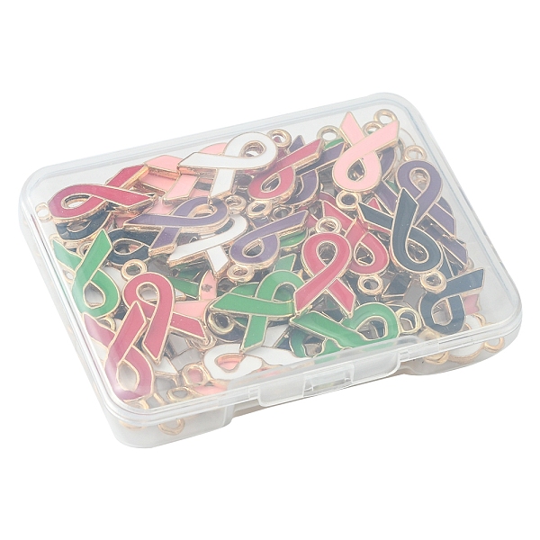 

PandaHall 60Pcs 6 Colors Alloy Enamel Pendants, Cadmium Free & Lead Free, Awareness Ribbon Shape, Light Gold Plated, Mixed Color, 20x10x2mm..., Multicolor