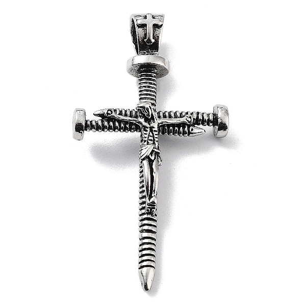 

PandaHall Tibetan Style Alloy Big Pendants, Cross Charms, Antique Silver, 66.5x34x10mm, Hole: 9.5x7mm Alloy Cross