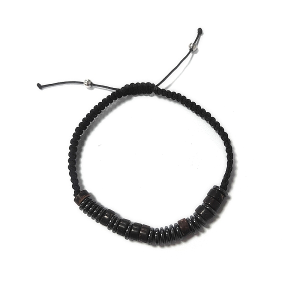 

PandaHall Coconut & Non-magnetic Synthetic Hematite Braided Bead Bracelet, Stone Bracelet for Men Women, Black, Inner Diameter: 2-1/8 inch...