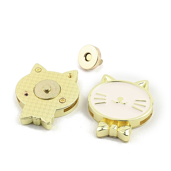 

PandaHall Alloy Enamel Decorative Magnetic Buckles, Bag Decorations, Cat, White, 5.2x4.1cm Alloy+Enamel Cat Shape White