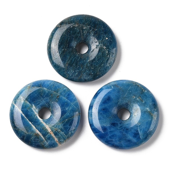 

PandaHall Natural Apatite Pendants, Donut/Pi Disc Charms, 30~31x5.5~6.5mm, Hole: 6mm Apatite Donut