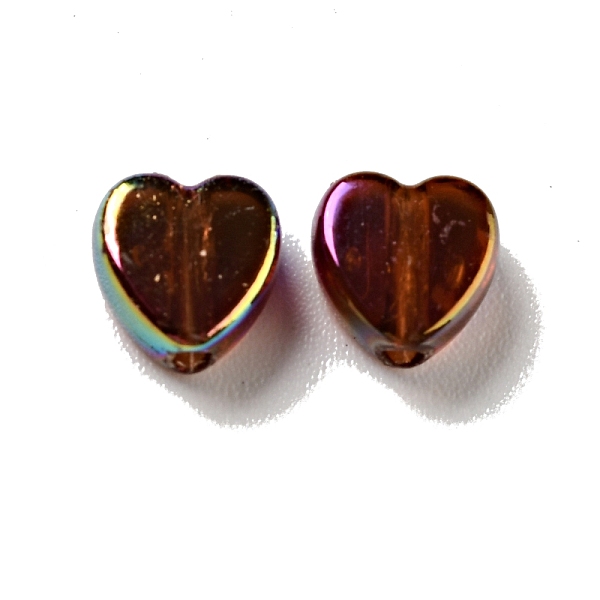 

PandaHall Eco-friendly Transparnt Plastic Beads, AB Colored, Heart, Coconut Brown, 6x6x3mm, Hole: 1.2mm, about 8300pcs/500g Plastic Heart