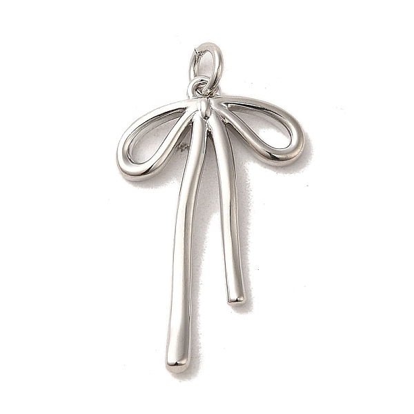 

PandaHall Brass Pendants, Bowknot, Platinum, 25x16x3x2mm Brass Bowknot