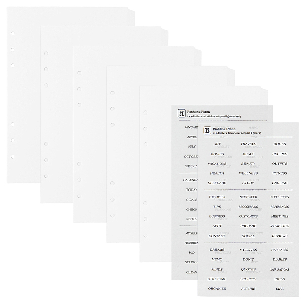 

PandaHall SUPERFINDINGS 35 Sheets A5 PVC Binder Dividers, with 2 Sheets PVC Waterproof Self Adhesive Stickers, White, 211x143x1.5mm Plastic...