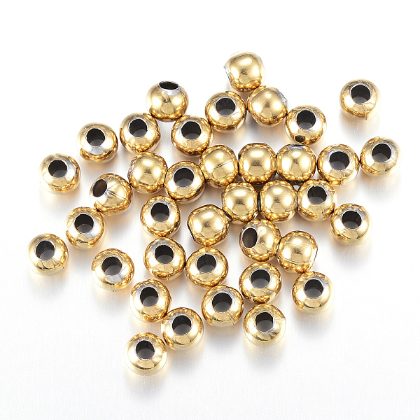 

PandaHall Round Vacuum Plating 304 Stainless Steel Beads, Golden, 5mm, Hole: 2mm 304 Stainless Steel Round