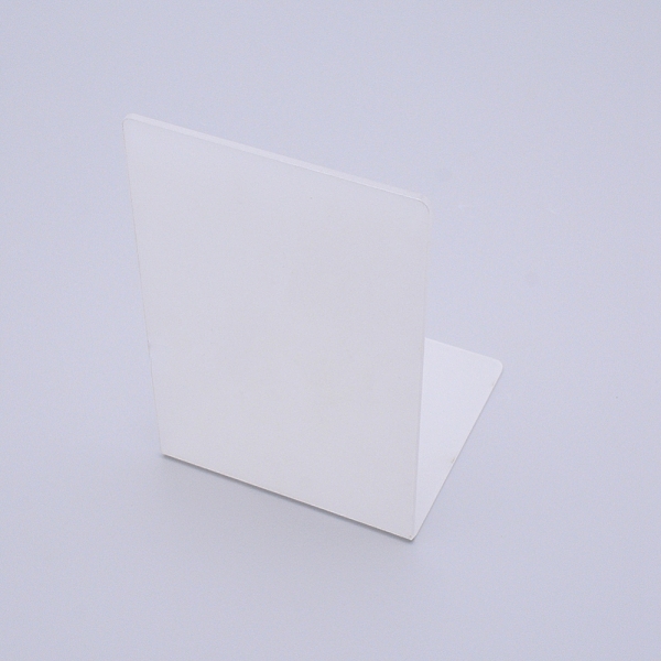 PandaHall L-Shape Acrylic Bookends, Desktop Book Holder Organizer, White, 12x18.5cm Acrylic White
