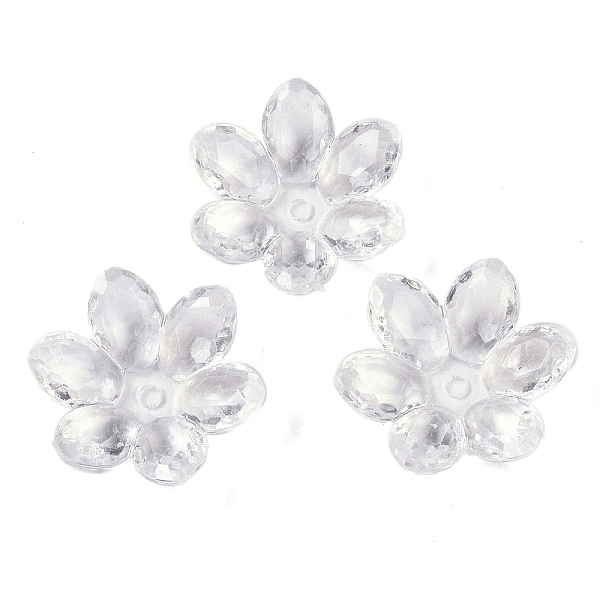 

PandaHall Transparent Acrylic Beads, Flower, Clear, 23.5x21x6.5mm, Hole: 2mm, 462pcs/500g Acrylic Clear