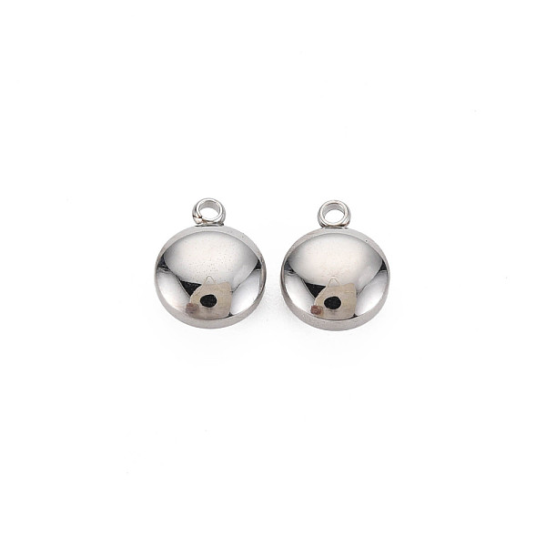 

PandaHall 304 Stainless Steel Charms, Flat Round, Stainless Steel Color, 10x8x4.5mm, Hole: 1.4mm 304 Stainless Steel Flat Round