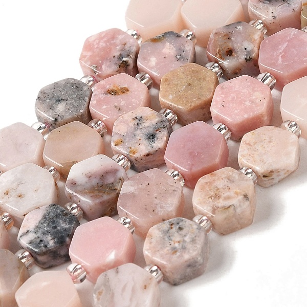 

PandaHall Natural Pink Opal Beads Strands, Hexagon, with Seed Beads, 8.5~9x8.5~10x4~5mm, Hole: 1mm, about 17~18pcs/strand, 7.48''(19cm) Pink...