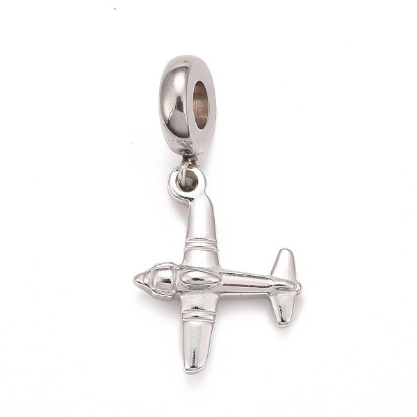 

PandaHall 304 Stainless Steel European Dangle Charms, Large Hole Pendants, Airplane, Stainless Steel Color, 28.5mm, Hole: 4mm, Airplane...