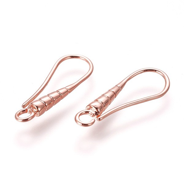 

PandaHall Brass Earring Hooks, with Horizontal Loop, Rose Gold, 21x7x2.5mm, Hole: 1.8mm, 20 Gauge, Pin: 0.8mm Brass