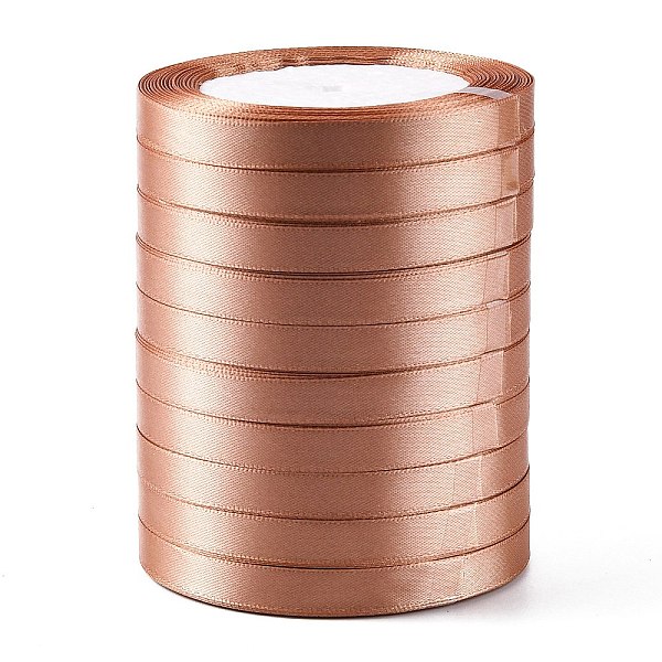 

PandaHall Single Face Satin Ribbon, Polyester Ribbon, Breast Cancer Pink Awareness Ribbon Making Materials, Valentines Day Gifts, Boxes..., Brown